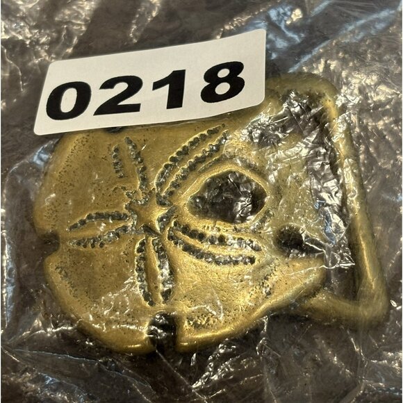 70s Sand Dollar Seashell Ocean Beach Solid Brass Vintage Belt Buckle - Picture 7 of 7